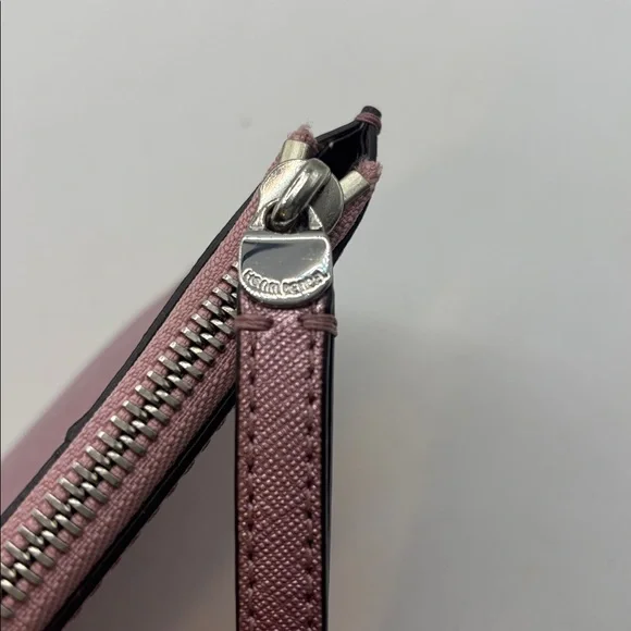 VTG Henri Bendel West 57th Metallic Pink Wristlet Wallet Large Sleek City Thin - Picture 7 of 10